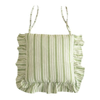 Striped Woven Chair Cushion With Ruffled Edge