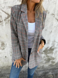 Grey Red Check