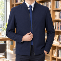 Stand Collar Navy Blue