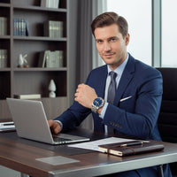 Inter-gold Bracelet with Blue Dial