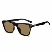 Bright Black Frame with Brown Lenses