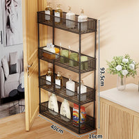 Floorstanding Four-Tier Black 40×16 cm (L×W)