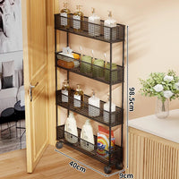 Mobile Four-Tier Black / L40cm W9cm