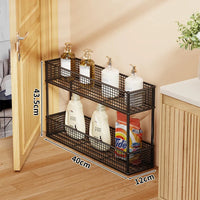 Floor-Standing 2-Tier Black — 40cm x 12cm