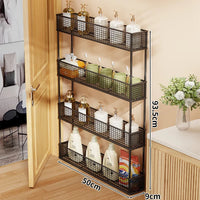 Floor-Standing 4-Tier Black (L50 × W9cm)