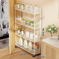 Mobile Four-Tier White 50×16 cm