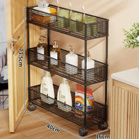 Mobile Three-Tier Black 40×16cm