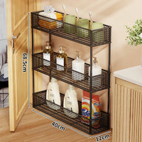 Floor-Standing Black Three-Tier (40×12 cm)