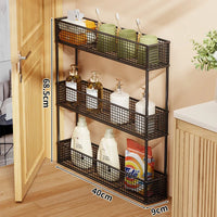 Floor-Standing Three-Tier Black (40×9cm)