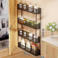 Floor-Standing Four-Layer Black — 40×9cm