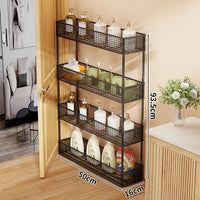 Floor-Standing Four-Tier Black — L50cm W16cm