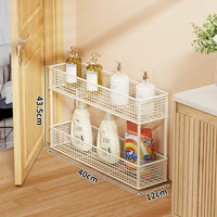 White Double-Tier Floor-Standing 40×12 cm