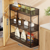 Floor-Standing Three-Tier Black, 40×16cm