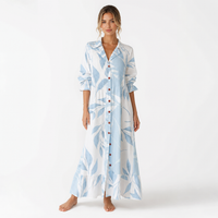 Sky Blue Palm Leaf